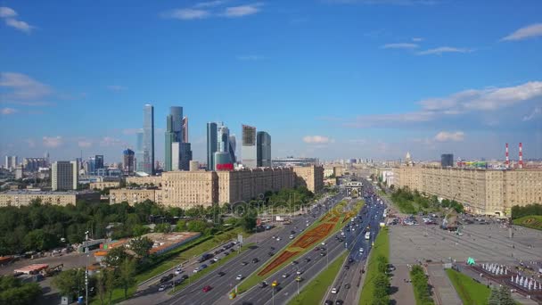 moscow traffic cityscape panorama - Πλάνα, βίντεο