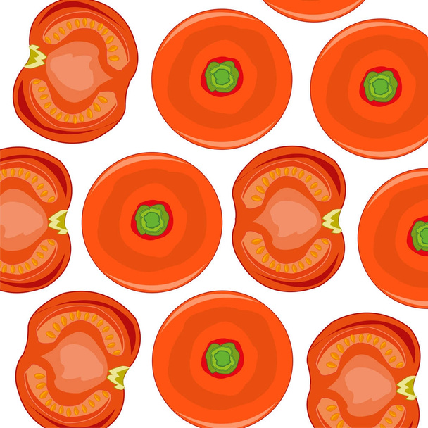Pattern from ripe tomato - Вектор,изображение