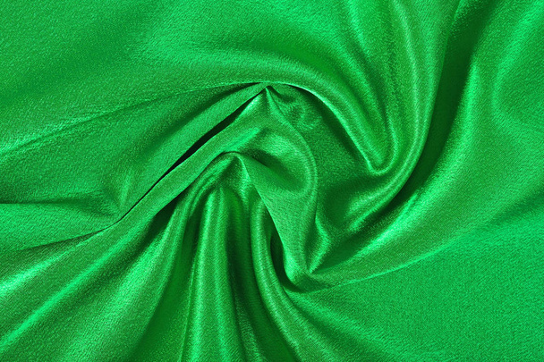 natürliche grüne Satin Stoff Textur Hintergrund - Foto, Bild