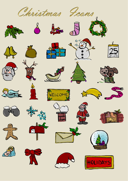 Conjunto de ícones de Natal
 - Foto, Imagem