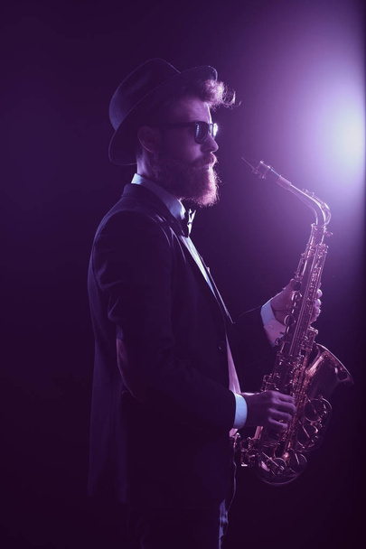 Saxophone player on stage - Photo, Image