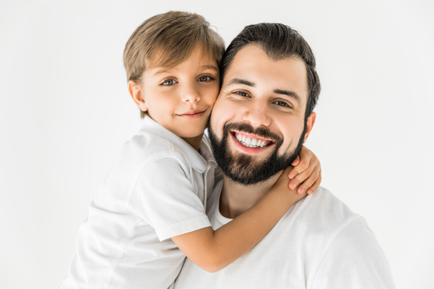 happy father and son together - Фото, изображение