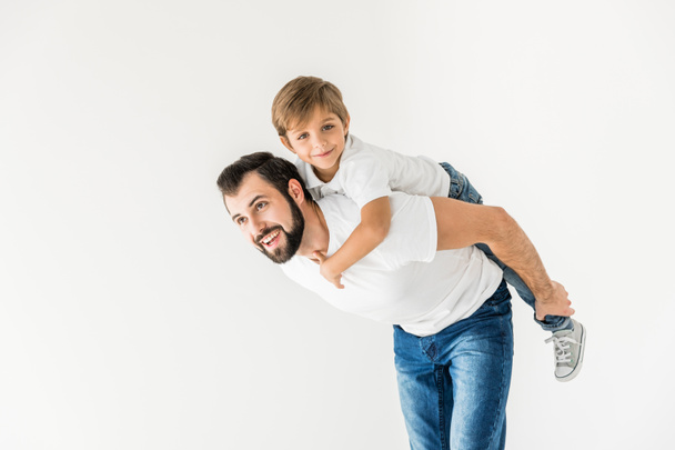 happy father and son together - 写真・画像