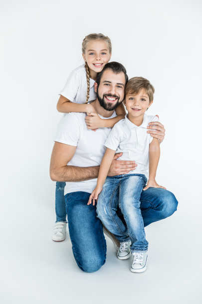 happy father with kids - Valokuva, kuva