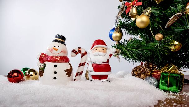Dekoracji Boże Narodzenie lub nowy rok z Santa Claus i sn - Zdjęcie, obraz