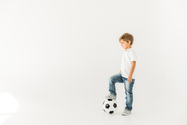 child with soccer ball - Φωτογραφία, εικόνα