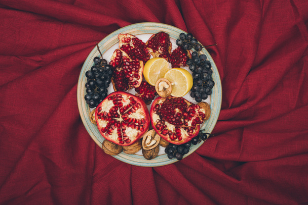 plate with different fruits - Photo, Image