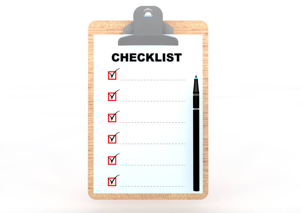 Clip board Checklist illustratie - Foto, afbeelding