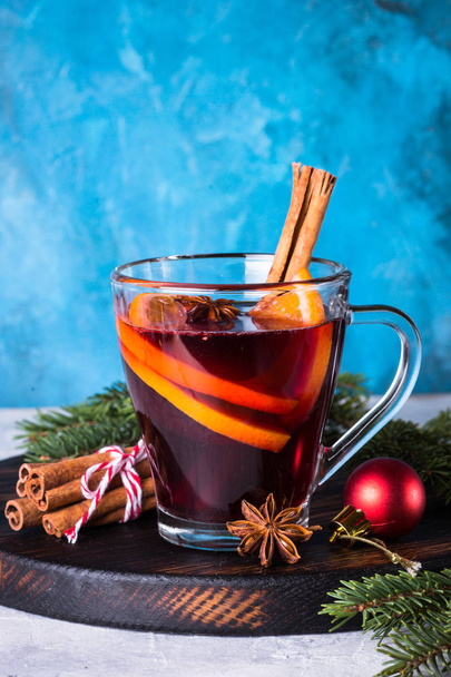 Mulled wine in glass  - Photo, image