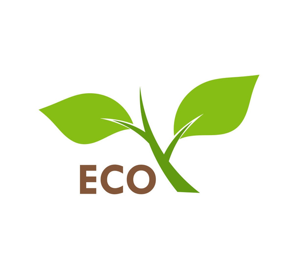 Green plant eco symbol icon - Vector, Image