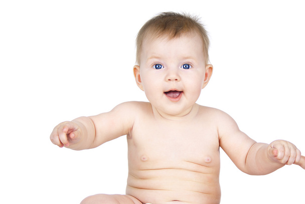 裸の赤ちゃんの美しい肖像画 - 写真・画像