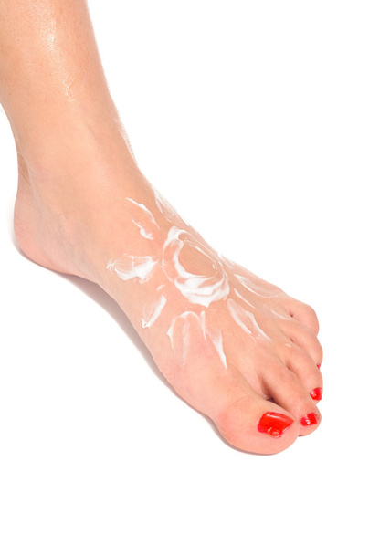 Foot with cream - Фото, зображення