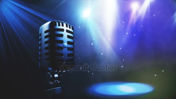 Musical seamless background with vintage microphone - Footage, Video
