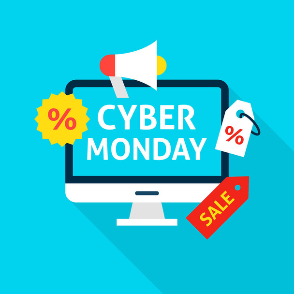 Cyber Monday Flat Concept - Vector, Image