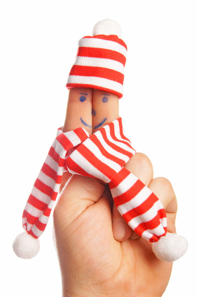Палец в шляпе и шарфе
 - Фото, изображение