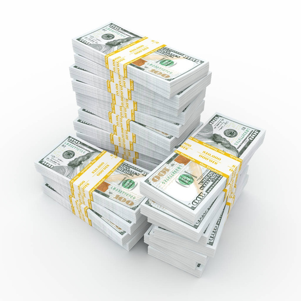 3d rendering lots of packs of US dollars - Φωτογραφία, εικόνα