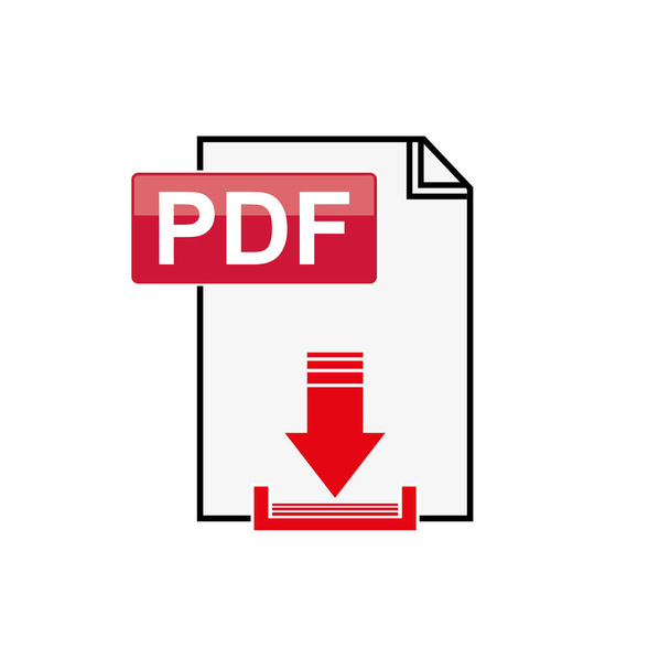 pdf-Datei herunterladen Symbol auf weißem Hintergrund - Vektor, Bild