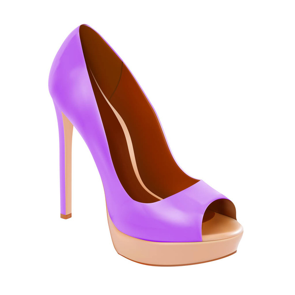 women's colored shoes in vector on white background - Vector, Image