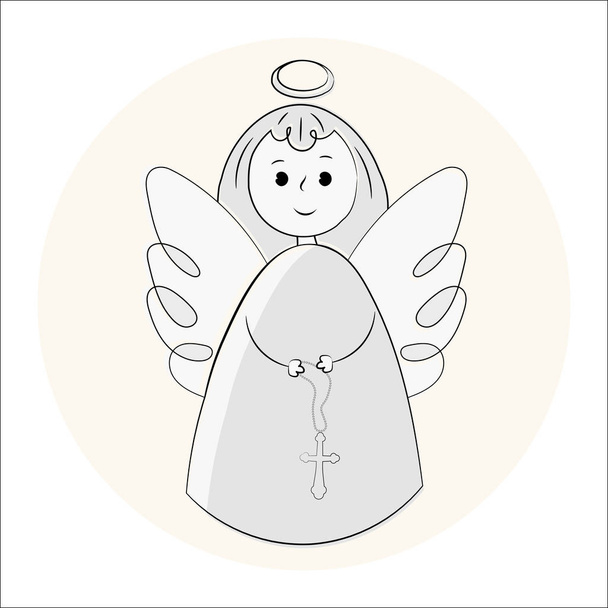 Vector angels on a white background. Hand-drawn in the style of doodle. Isolated objects. - Vector, Image