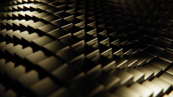 Astratto oro 3d cubi onda rendering 3d
 - Foto, immagini