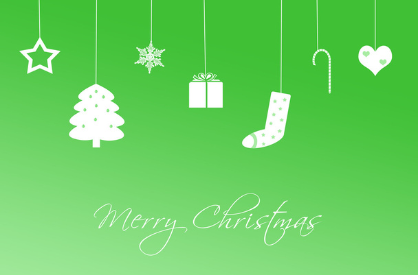 Funny Christmas Card in green color - Photo, Image