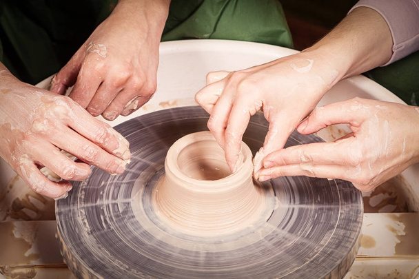 woman potter teaches - Photo, Image
