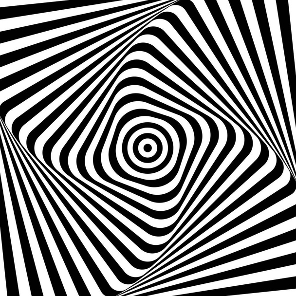schwarz-weißer Hintergrund. Optische Täuschung. abstrakte geometrische Vektorillustration für Ihr Design - Vektor, Bild