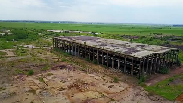 Abandoned industrial facility , aerial view - Footage, Video