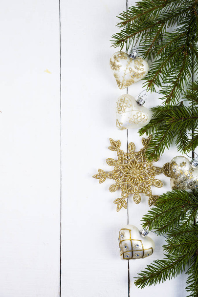 Christmas balls  and spruce branches - Fotó, kép