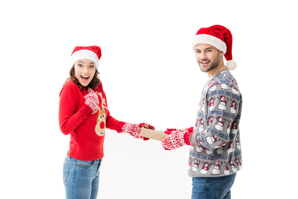 man giving christmas gift to woman - Photo, Image