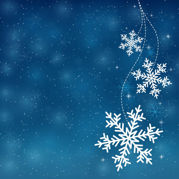 Merry Christmas and New year snowflakes background. - Vector, Image