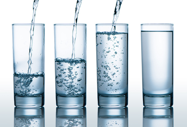 glasses with different level of water - Photo, Image