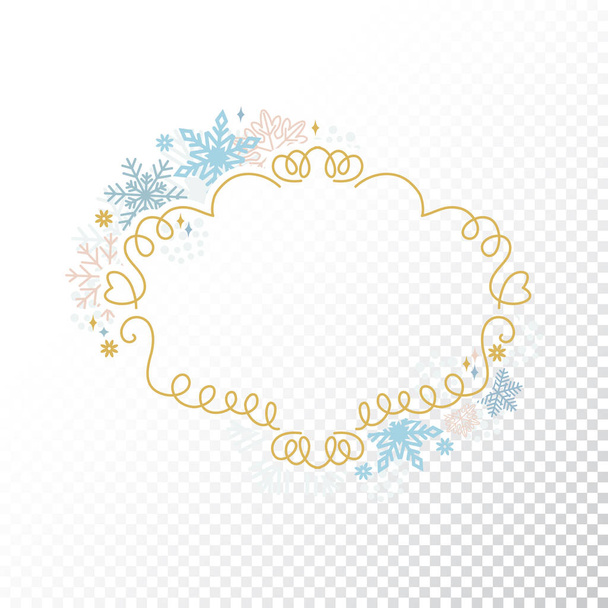 Snowflake frame, transparent background, xmas - Vecteur, image