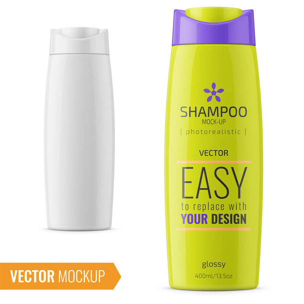 Shampoo fles sjabloon. - Vector, afbeelding