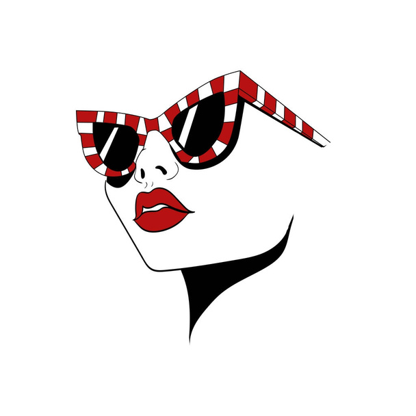 cara con gafas de rayas ilustración
 - Vector, Imagen