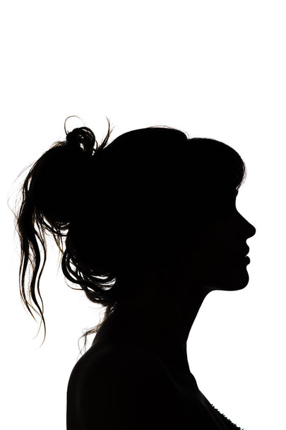 silhouette of beautiful profile of female head concept beauty and fashion - Фото, зображення