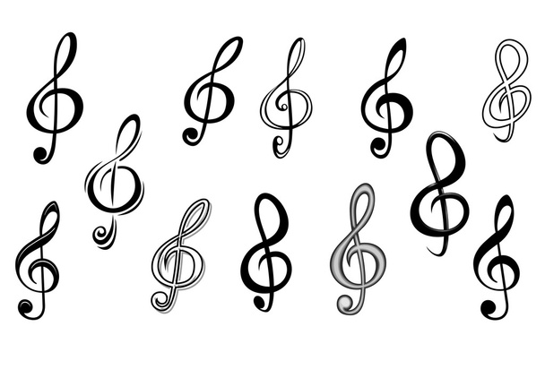 Teclas de notas musicais
 - Vetor, Imagem
