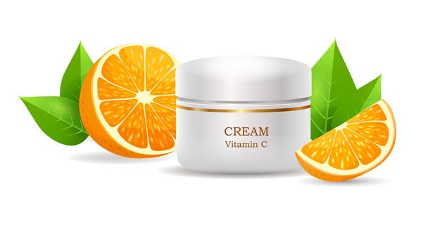 Cream with Vitamin C in Glossy Tube Vector - Vektor, kép