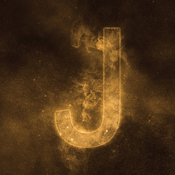 Letter J alphabet symbol. Space Letter, Night Sky Letter. - Фото, изображение