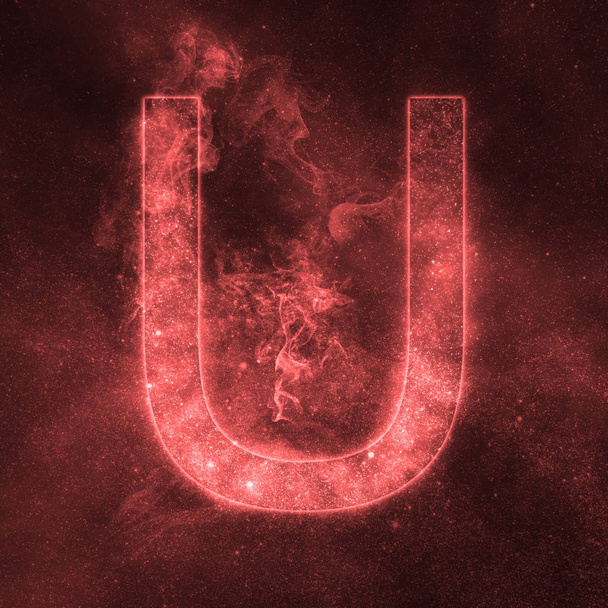 Letter U alphabet symbol. Space Letter, Night Sky Letter. - Fotó, kép