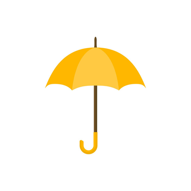 Žlutý deštník ikona. Žlutý deštník izolovaných na bílém pozadí. Deštník v karikatuře stylu - Vektor, obrázek