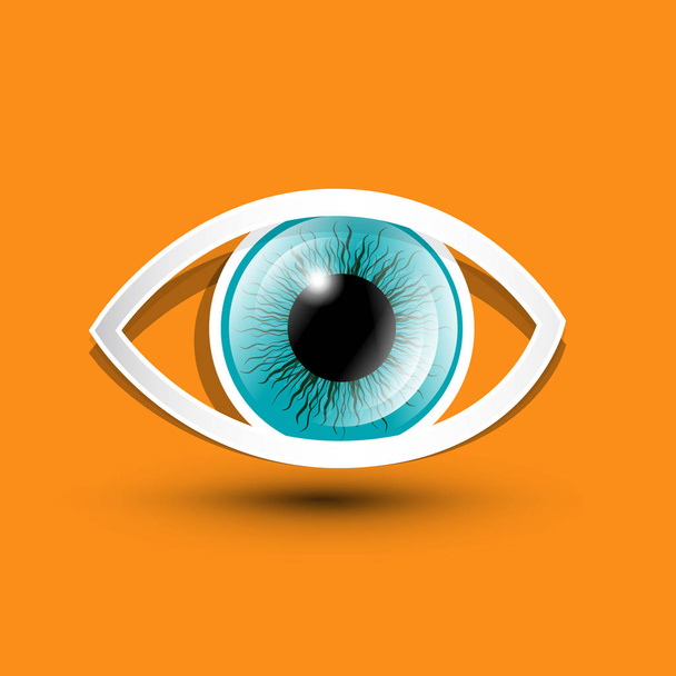 Eye Symbol on Orange Background. - Vector, Image