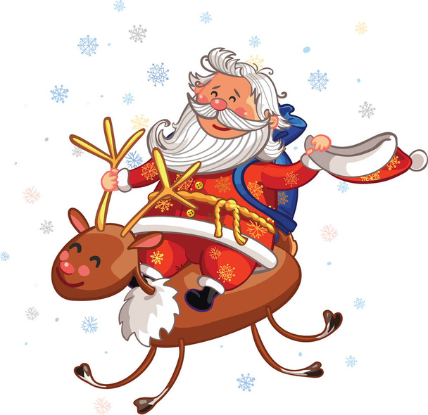 Santa Claus konna jelenia - Wektor, obraz