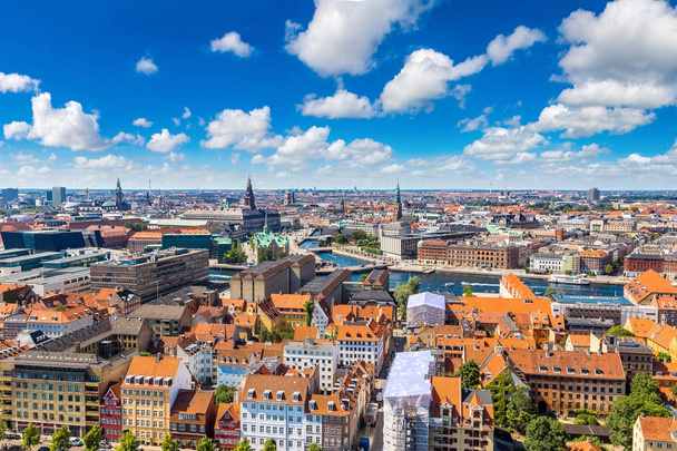 Panorama of Copenhagen in Denmark - Fotoğraf, Görsel