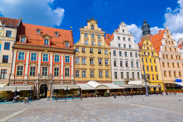 City center and Market Square in Wroclaw - Φωτογραφία, εικόνα
