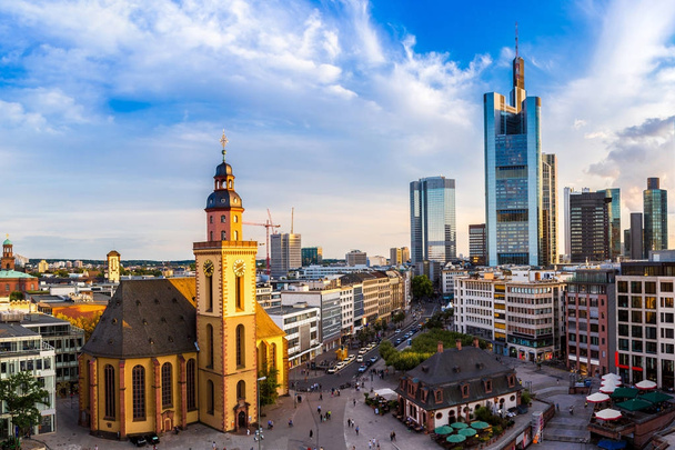 Financial district in Frankfurt - Foto, afbeelding