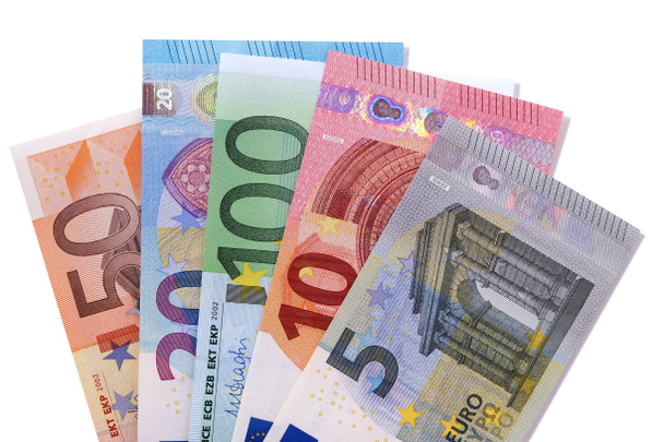 Set Euro valuta rekeningen geïsoleerd - Foto, afbeelding