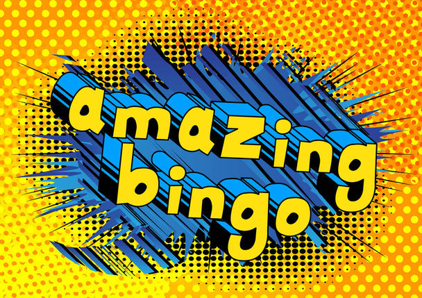 Niesamowite Bingo - komiks stylu w programie word. - Wektor, obraz