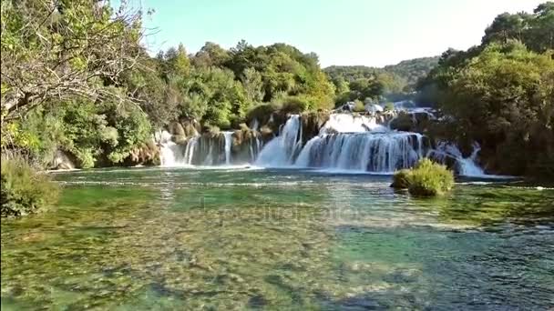 wodospady krka, park narodowy, Dalmacja, Chorwacja - Materiał filmowy, wideo