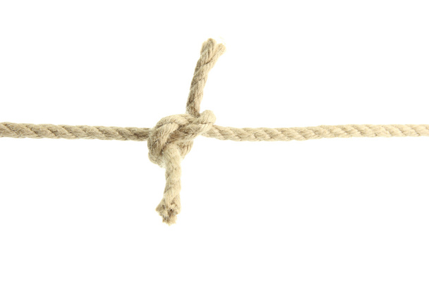 rope with knot, isolated on white - Photo, image